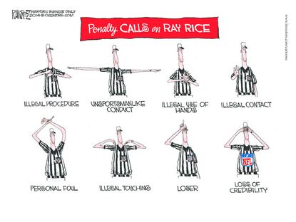 Editorial cartoon NFL Ray Rice domestic violence