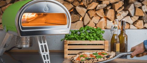 Gozney Roccbox pizza oven in use