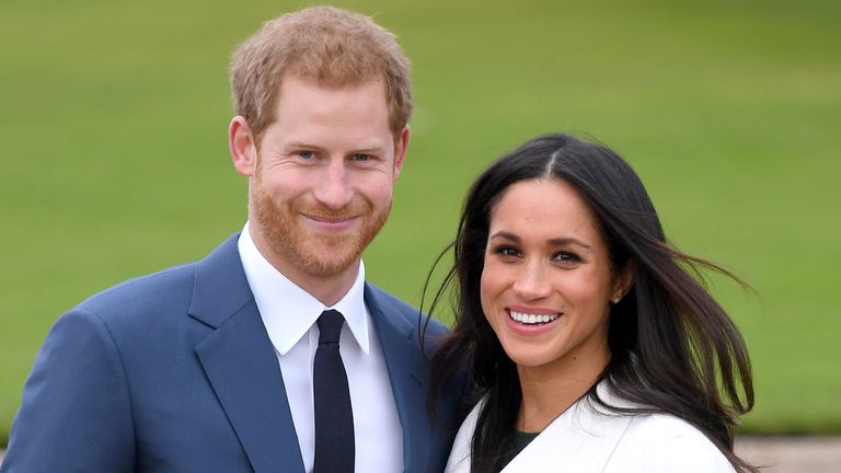 Meghan Harry Lilibet jubilee - Prince Harry and Meghan Markle attend an official photocall to announce their engagement at The Sunken Gardens at Kensington Palace on November 27, 2017 in London, England.