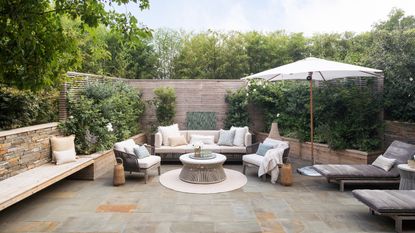 A backyard space with entertaining set-up