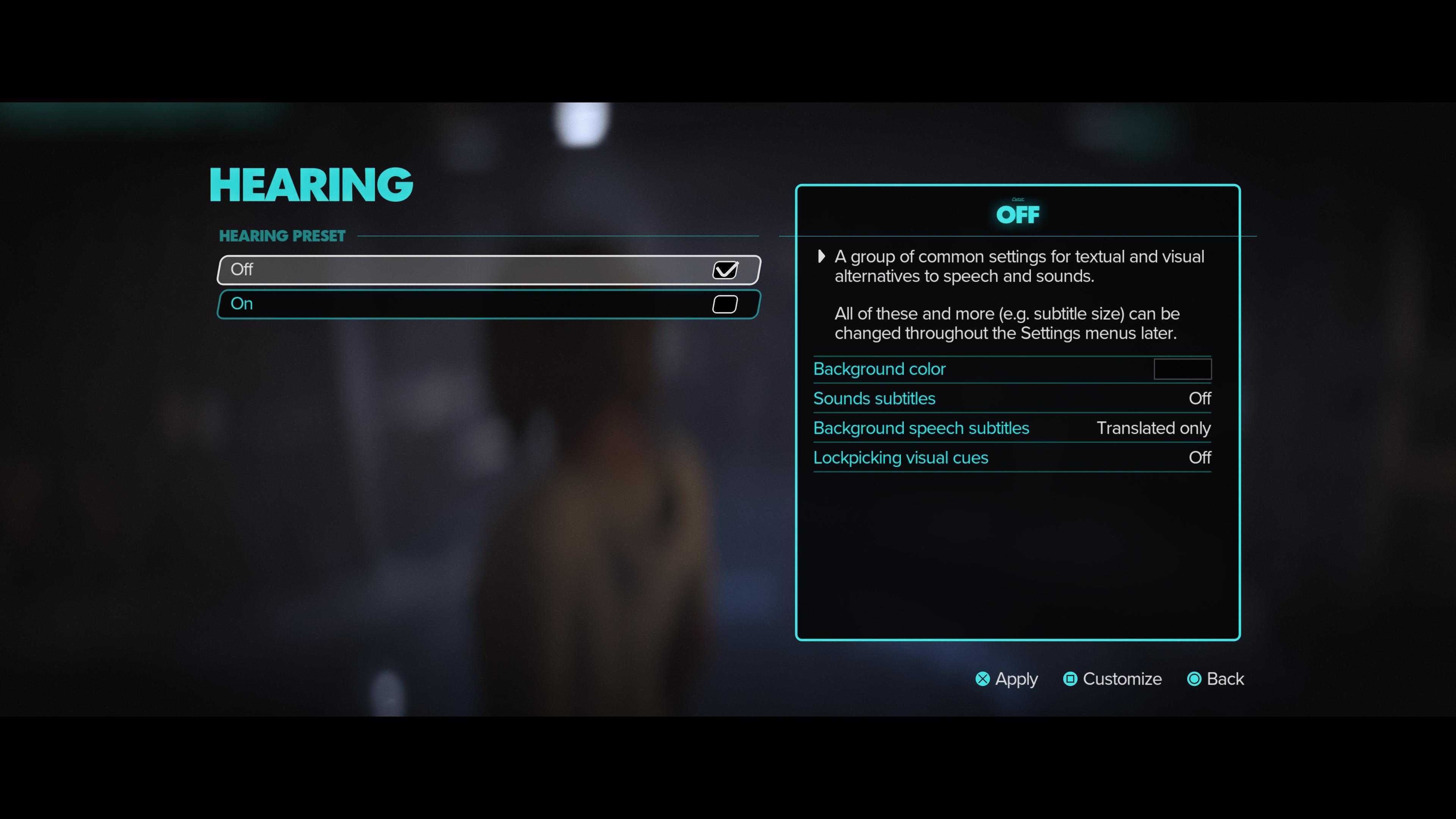 Star Wars Outlaws accessibility screenshot