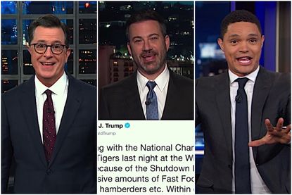Late-night hosts mock Trump's "hamberders" tweet