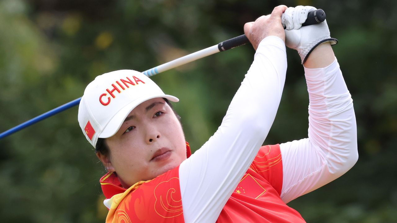 Shanshan Feng during the Women&#039;s Individual Stroke Play at the 2020 Tokyo Olympics