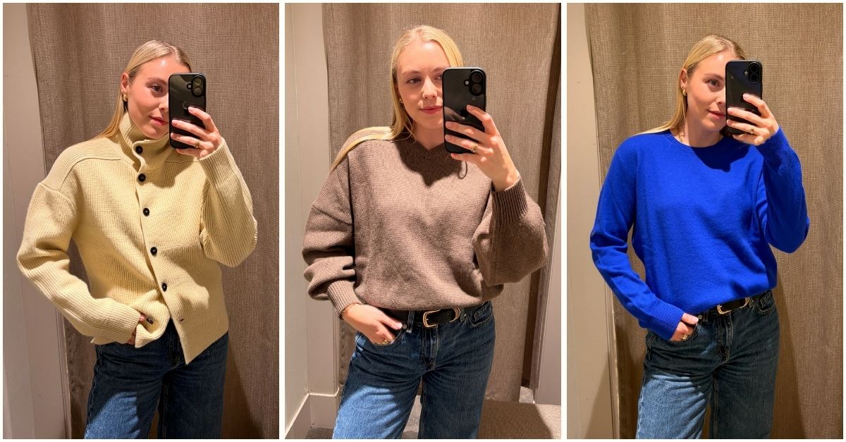 Florrie tried on three Massimo Dutti knits. 