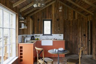 fully functional orange kitchen in treehouse Main Company Chris Snook