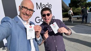 Lance Ulanoff and Jacob Krol on site at the 2024 Made by Google event