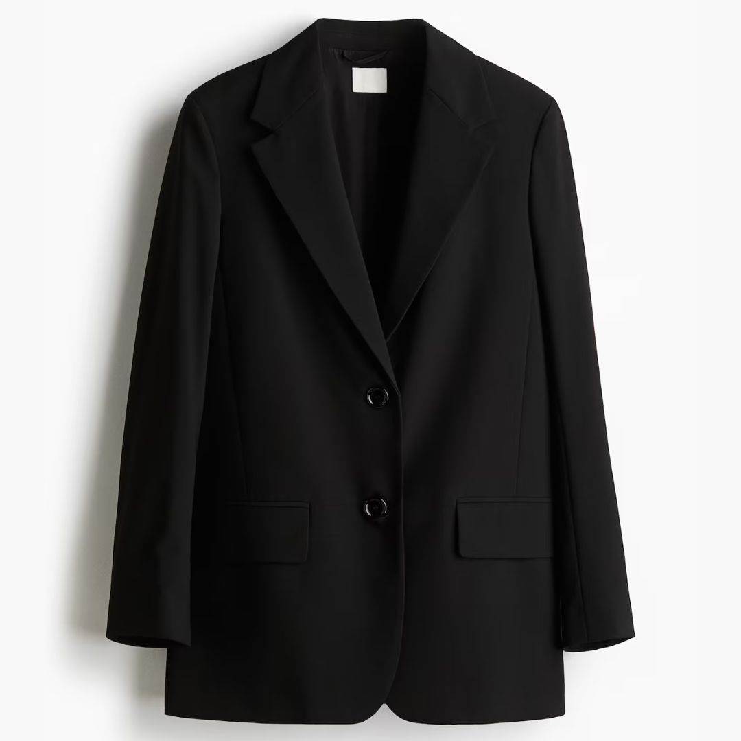 H&amp;amp;M Longline Single-Breasted Blazer 