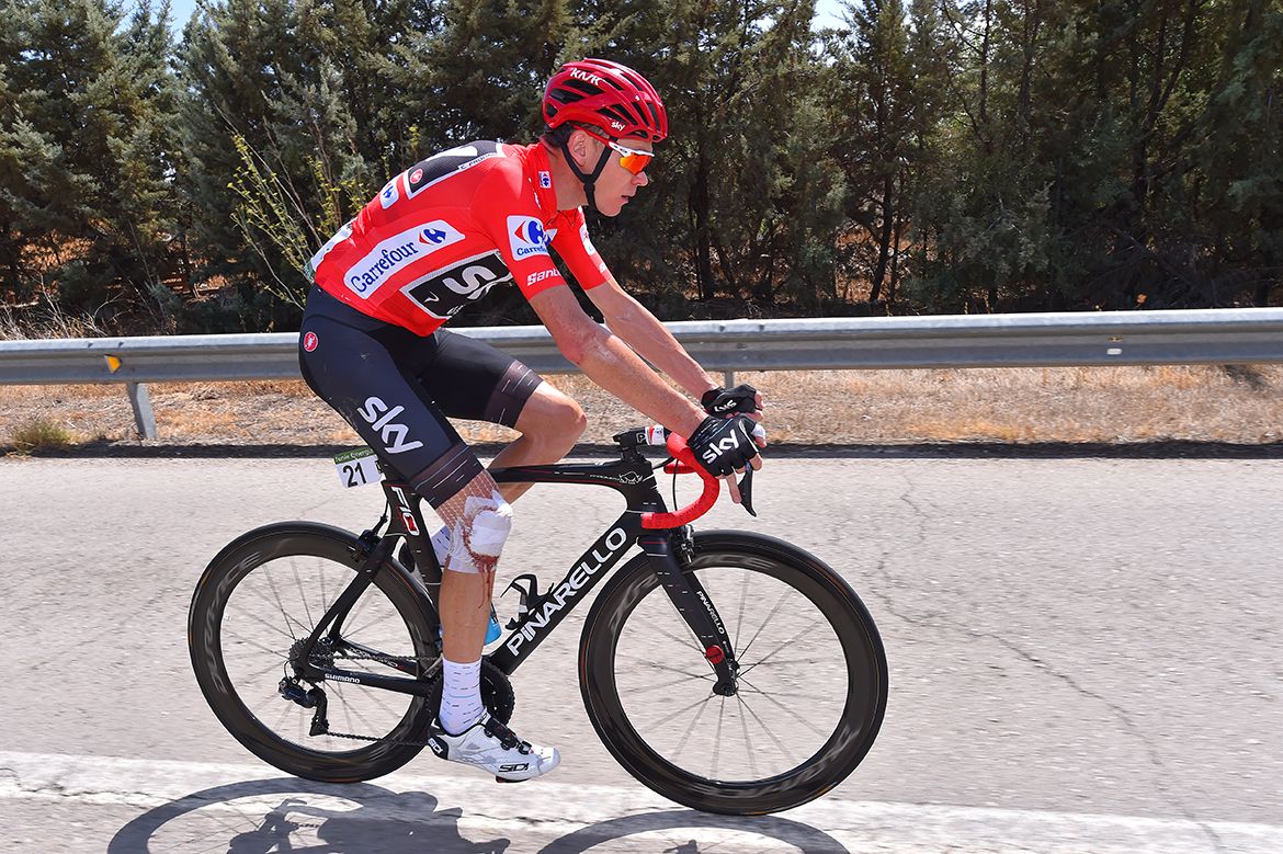 Chris Froome on stage 13 of the Vuelta a Espana