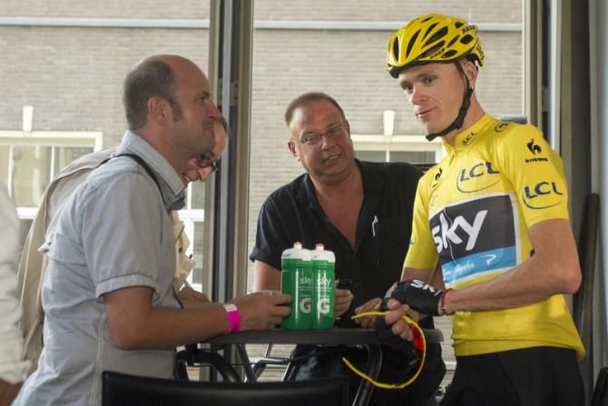 Tour de France winner Chris Froome (Sky) meets journalists