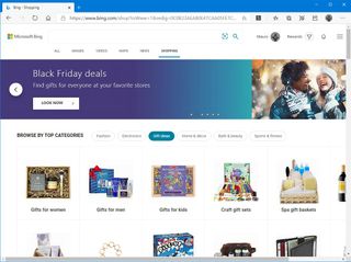 Bing shopping hub with Black Friday deals