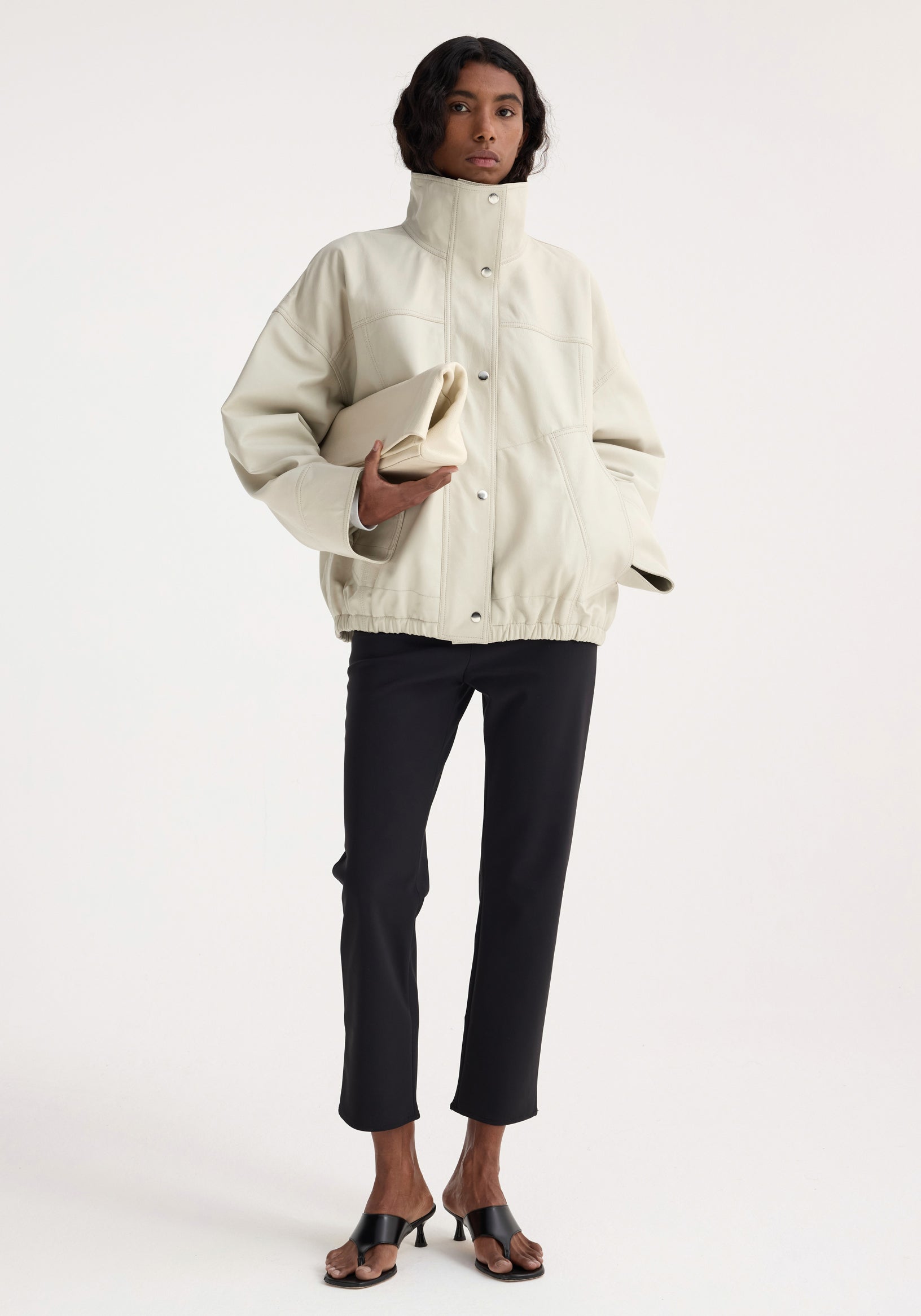 Reinvented Leather Jacket | Chalk