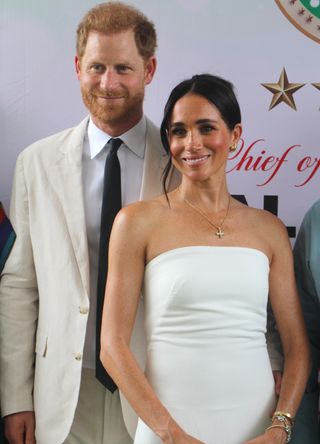 Meghan Markle in a white dress