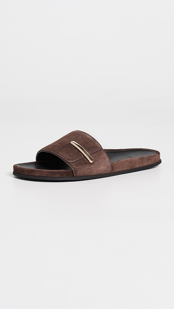 Sadie Suede Slides - Cacao Brown