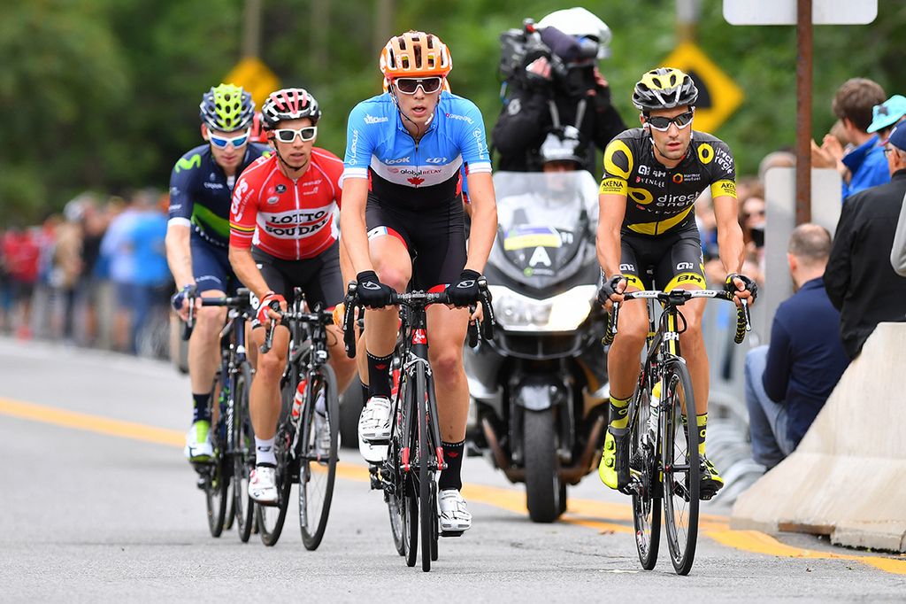Matteo Dal-Cin (Canada) and Fabien Grellier (Direct Energie) set the pace