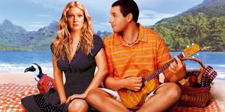 50 First Dates Adam Sandler plays ukulele to a confused Drew Barrymore