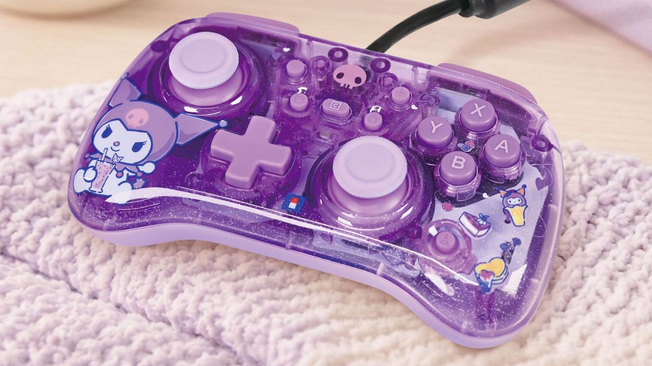 Close up of the Hori Kuromi Nintendo Switch 2 wired controller.