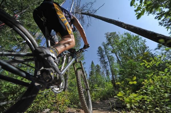 A racer on stage 2 of the TransRockies