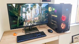 Acer Predator Orion 7000 (2023) review unit on desk
