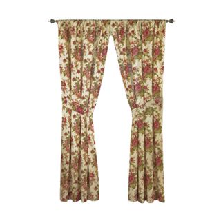 A set of floral curtains