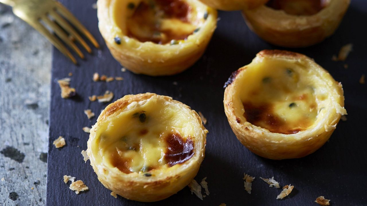 Passionfruit Portuguese tarts