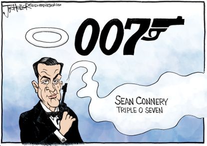 Editorial Cartoon U.S. Sean Connery James Bond 007 RIP