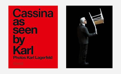 On the left cover of Cassina as seen by Karl, on the Right Karl holding a chair