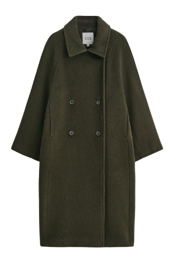 COS, Oversized Double-Breasted Wool Long Coat
