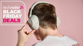 Sony WH-1000XM6 in use with words 'Techradar: Black Friday deals'