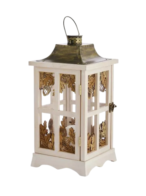 White Wooden Candle Lantern