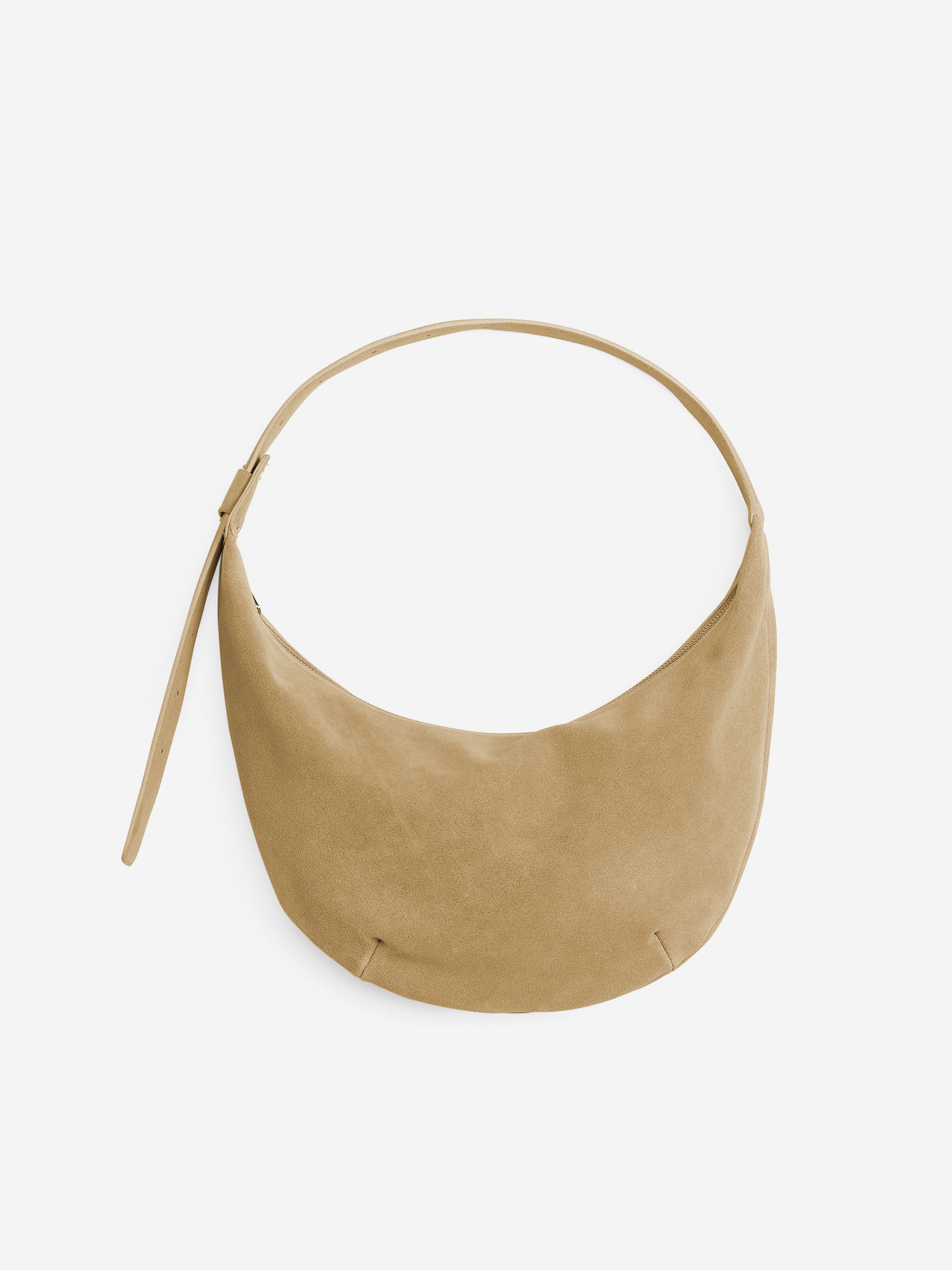 Curved Suede Bag 
 Beige 
 Women 
 Arket Gb