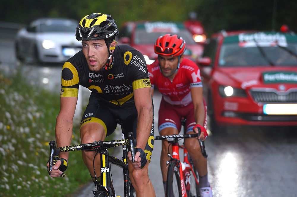 Tiago Machado (Katusha) and Julien Morice (Direct Energie) on the attack on stage 5 of the Vuelta a Espana