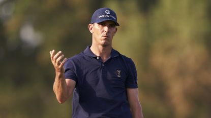 Billy Horschel looks confused after golf shot