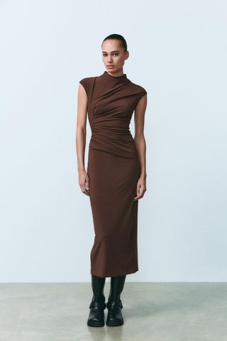 Draped Midi Dress