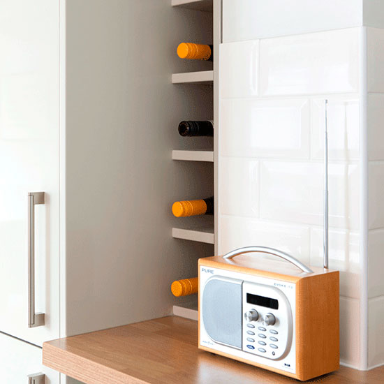 kitchen with wine rack