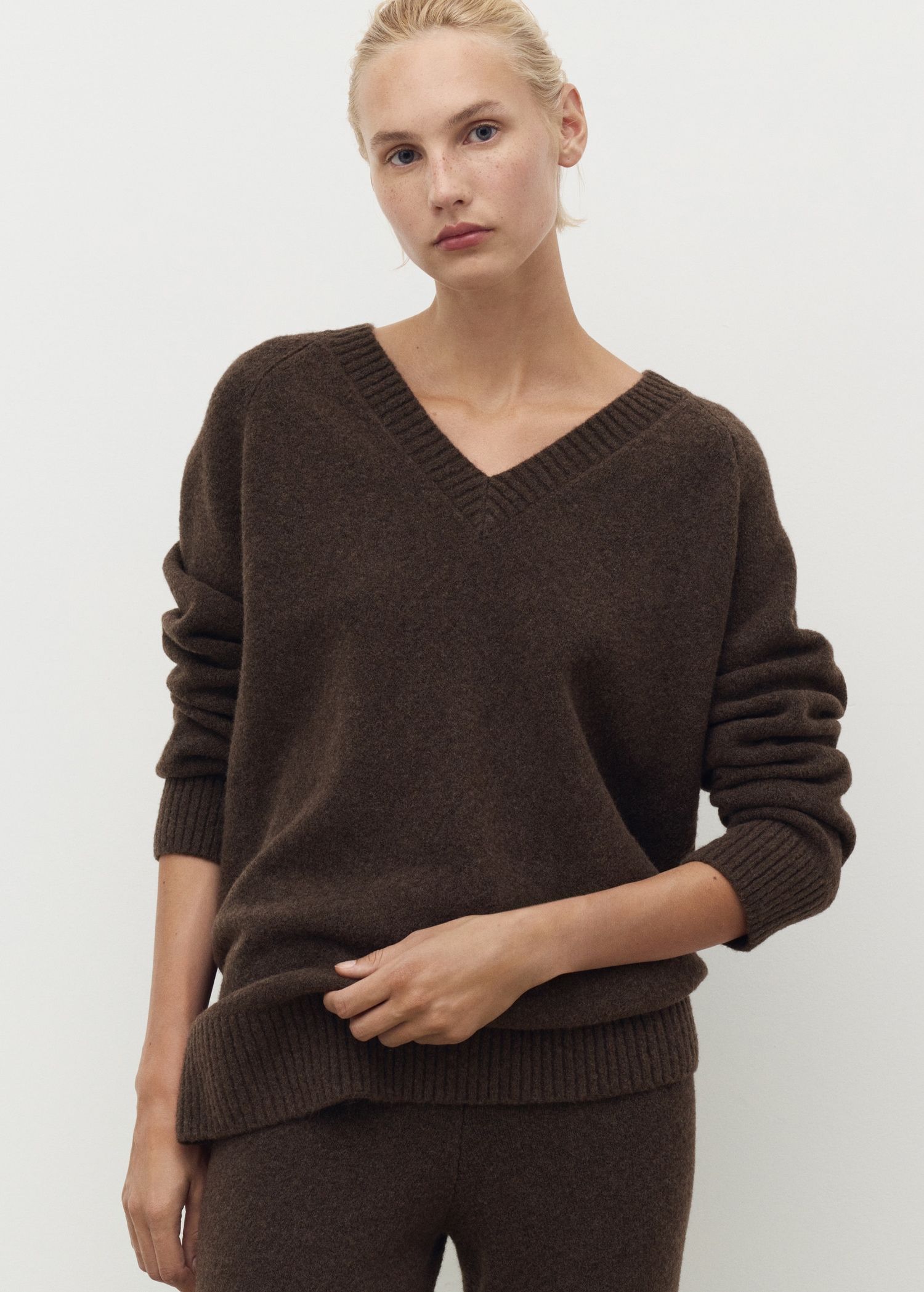 V-Neck Knit Sweater - Women | Mango Usa