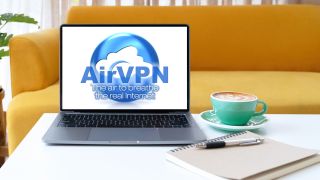 AirVPN on a laptop screen