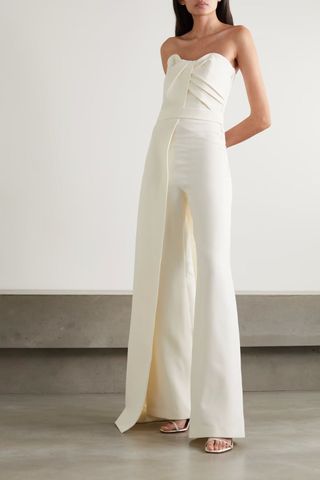 SAFIYAA Layered strapless crepe jumpsuit