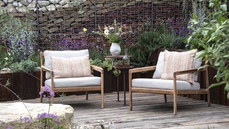 Outdoor seating on a deck