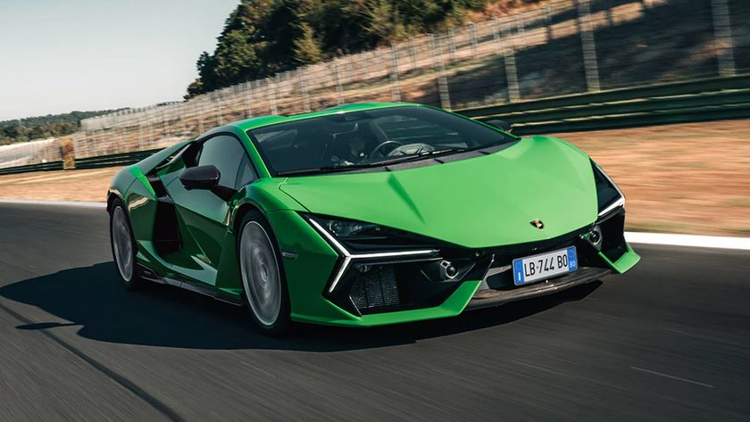 The Lamborghini Revuelto on a road