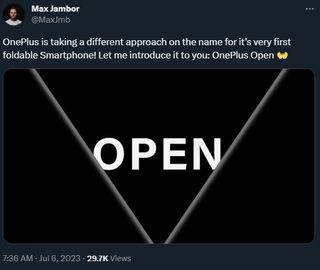 A rumor suggesting OnePlus may opt for the name "Open" instead of "V Fold."