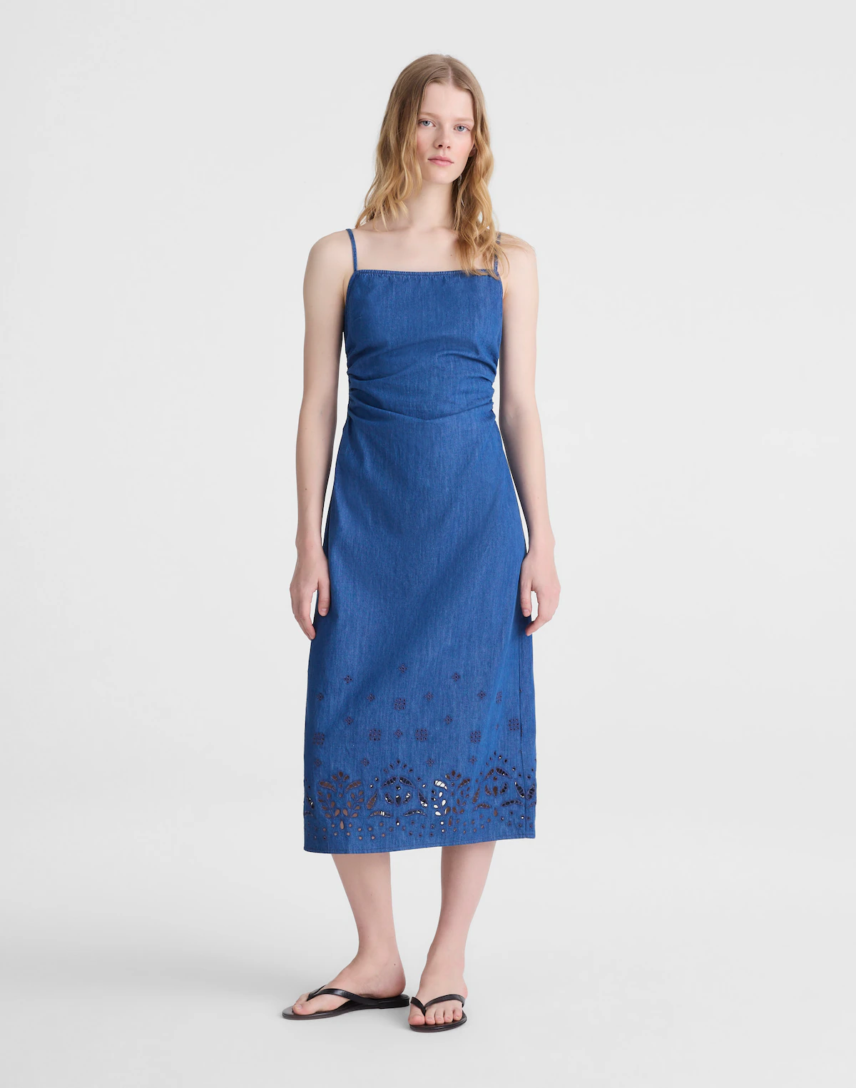 madewell, Denim Eyelet Midi Dress