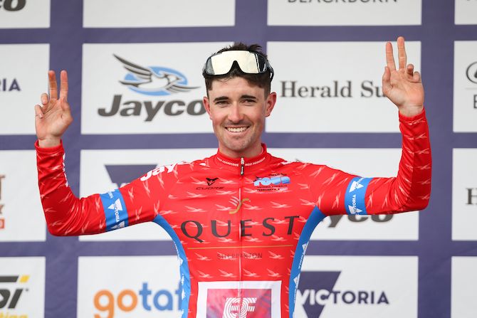 EF Pro Cycling&rsquo;s James Whelan took the red jersey as most aggressive rider on stage 3 of the 2020 Herald Sun Tour