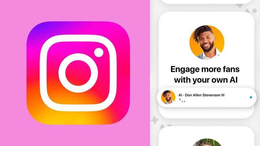 Instagram logo and Meta AI user