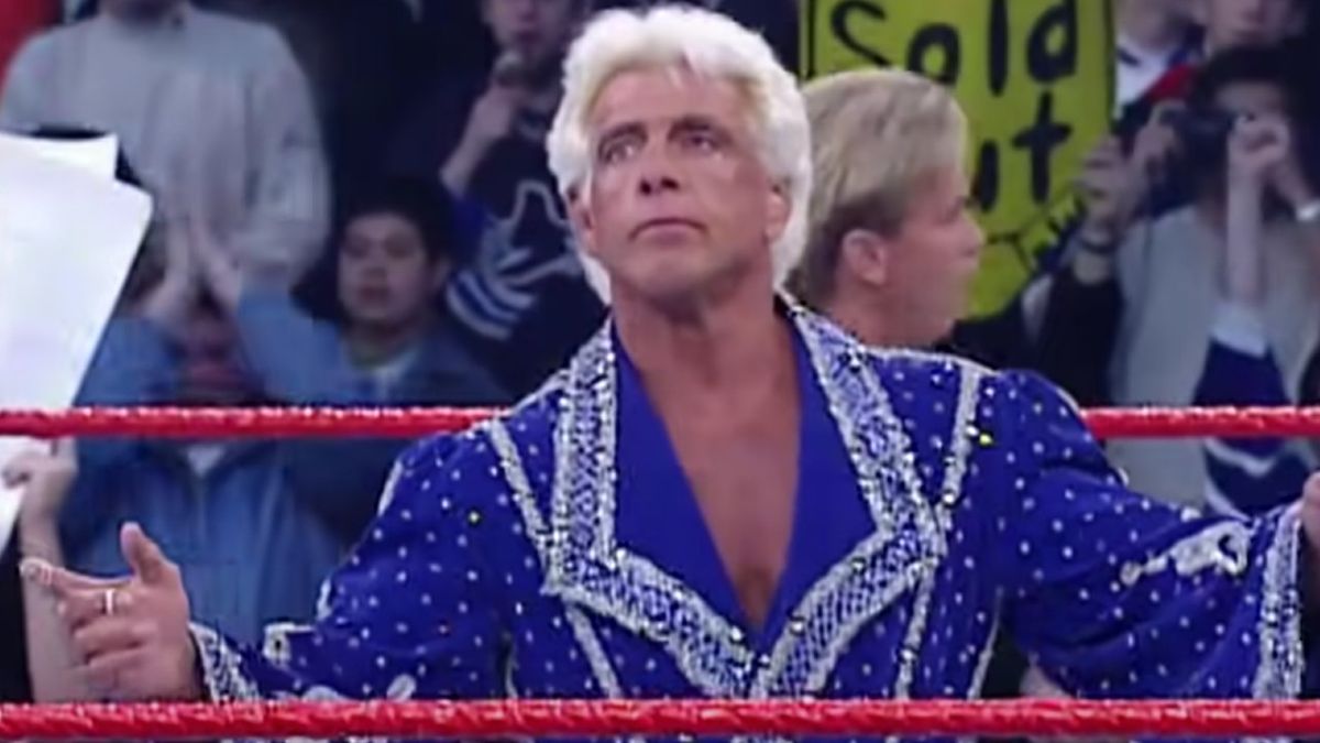 Ric Flair about to fight Hulk Hogan in WWE