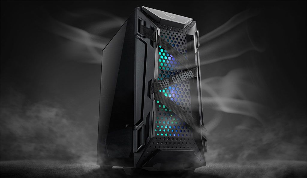 This rugged looking case from Asus is literally strapped for some