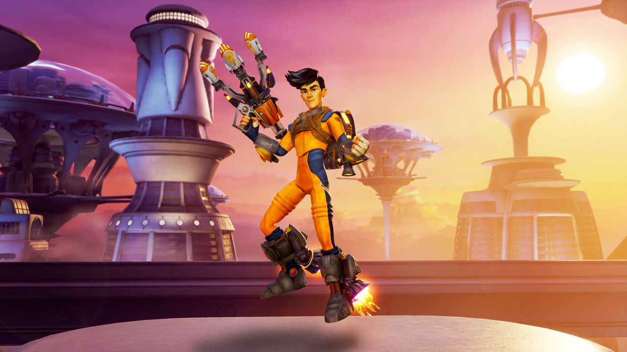 Jayto can fire single rockets or a trio, and can fly around with a jetpack.