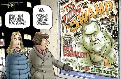Political Cartoon U.S. Trump nominee Interior Secretary David Bernhardt