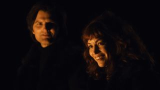 Mark and Helena-as-Helly during Fourth Appendix reading in Severance Season 2 "Woe's Hollow"