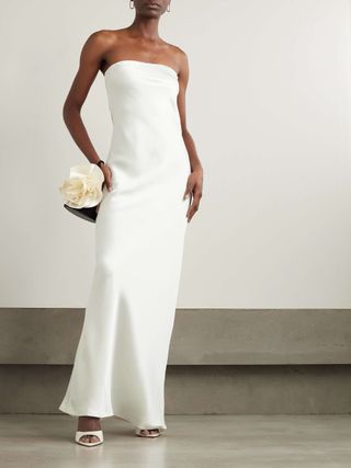 Strapless Satin Gown 