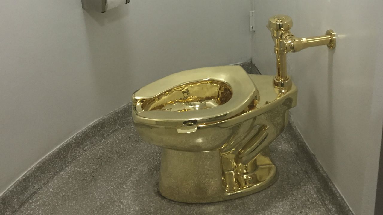 America Gold Toilet Art